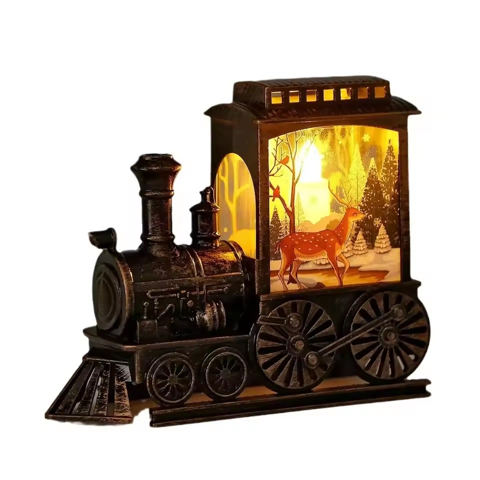 Outdoor Power For Christmas Lights - LED-Nachtlichter Vintage Tragbare Zug-Nachtlampe Batteriebetriebene Außen-Hängelaternen