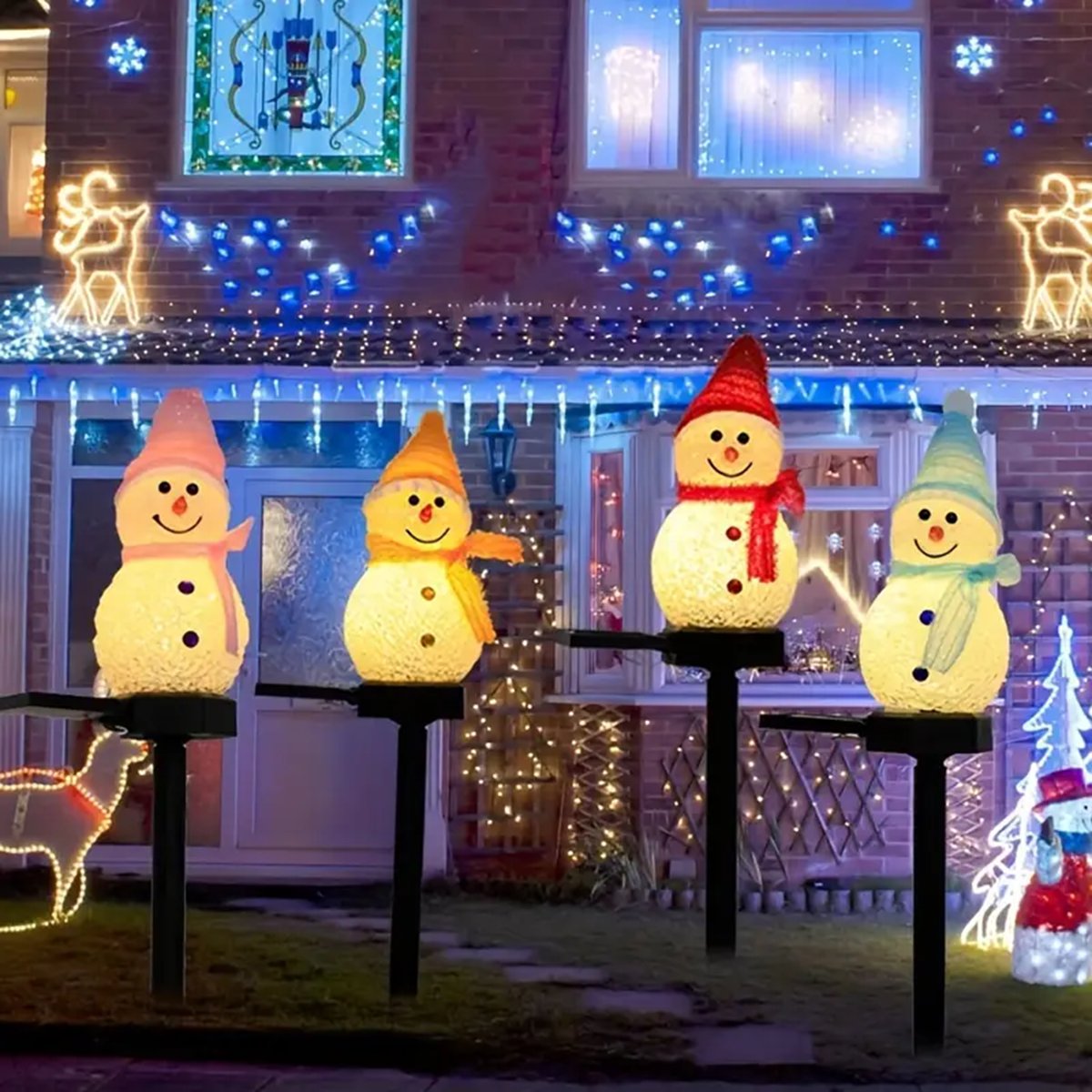Outdoor Power For Christmas Lights - LED Schneemann Solar Garten Licht Outdoor