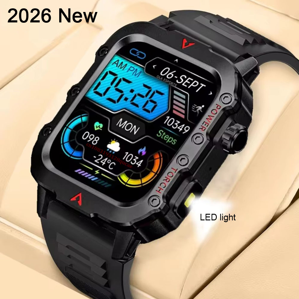 Outdoor Power Hours - Neue Herren Smartwatch LED-Taschenlampe Outdoor GPS
