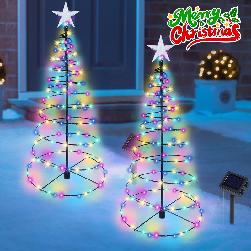Outdoor Power For Christmas Lights - Solarbetriebener Weihnachtsbaum, LED-Licht, warmweiß leuchtendes, vom