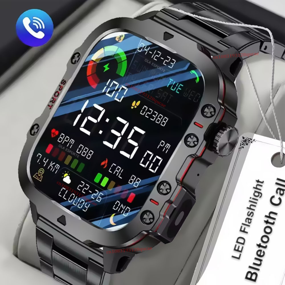 Outdoor Power Hours - 2026 Neue Militär-Smartwatch für Männer IP67