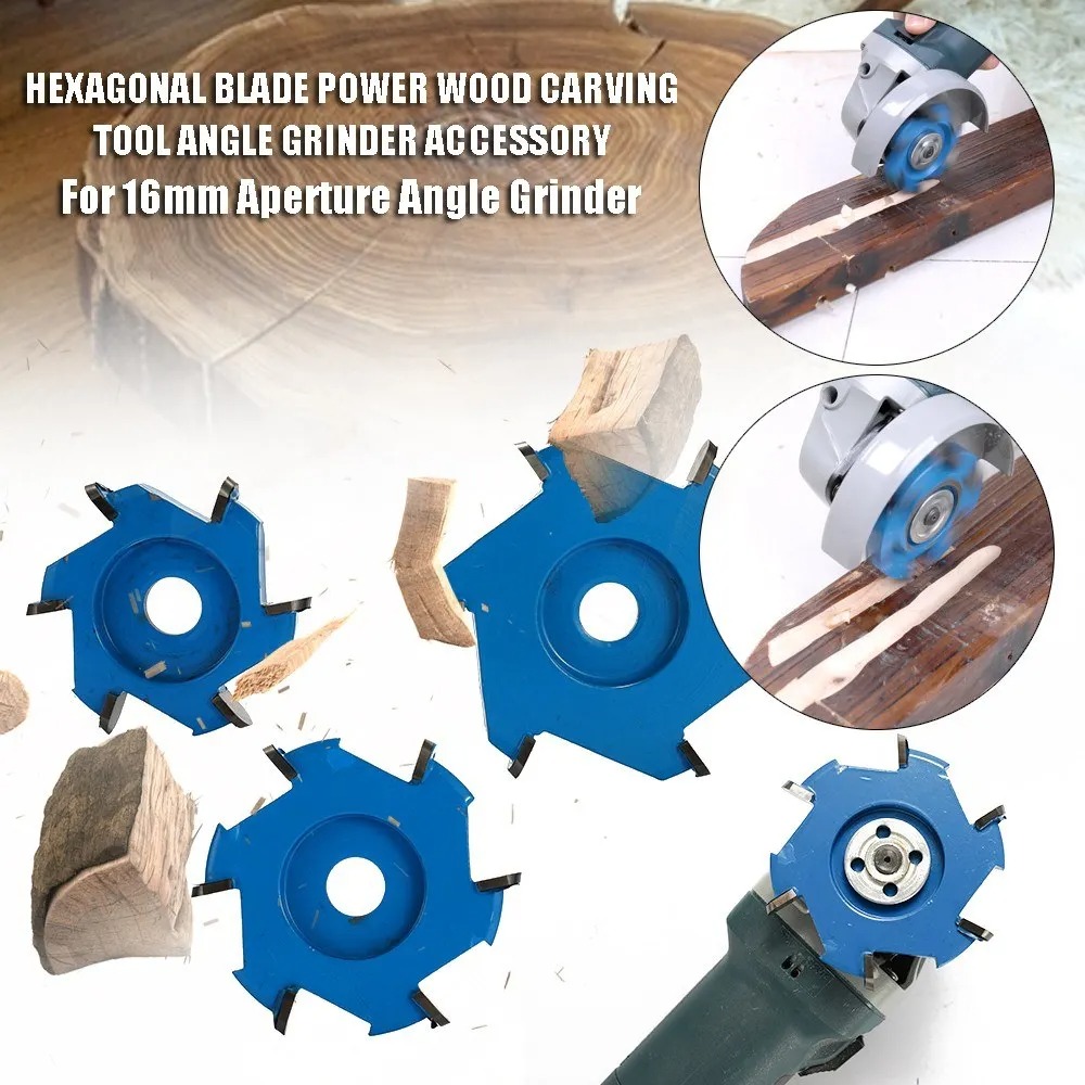 Stump Grinder Attachment - Neue sechseckige Klinge Filet Power Holzschnitzerei