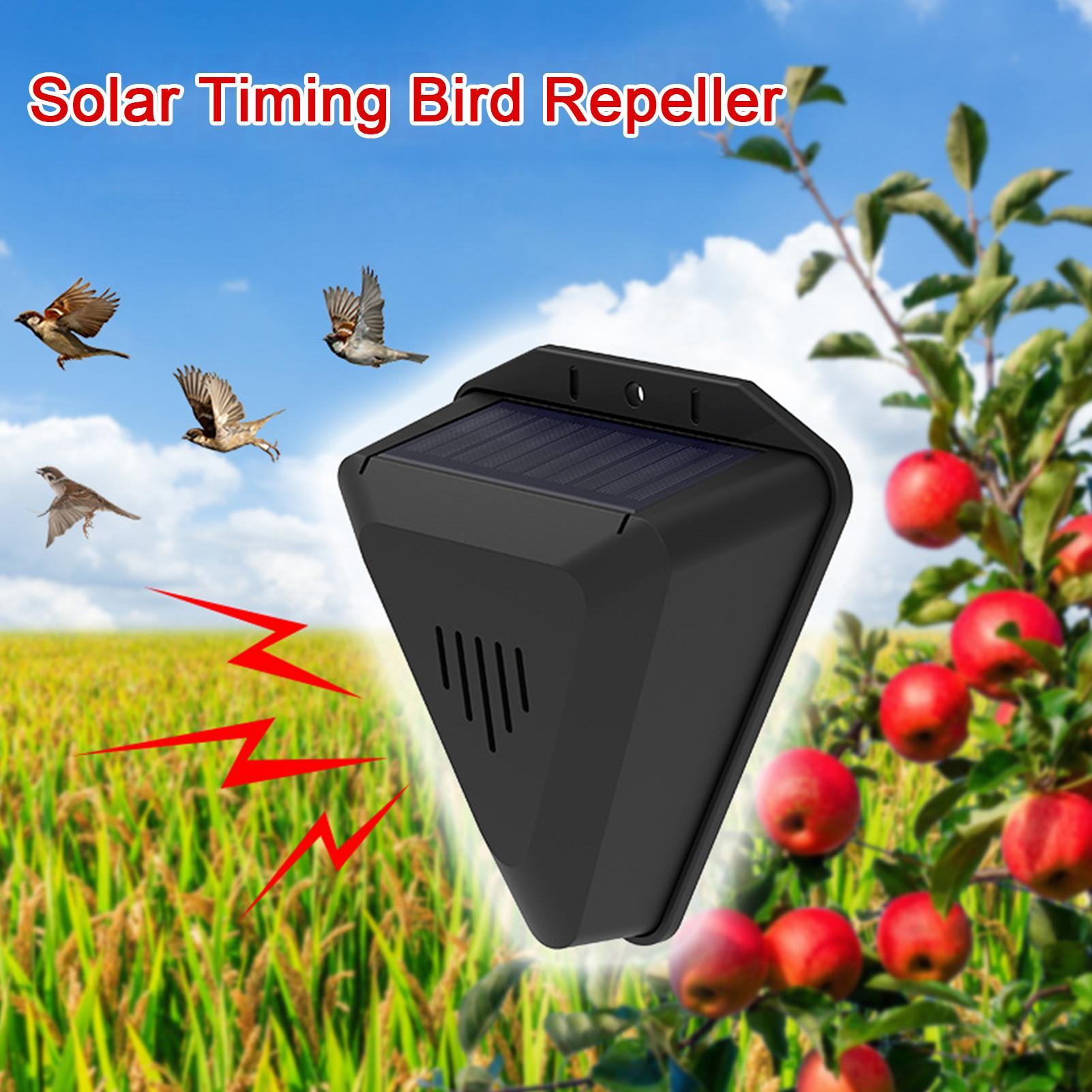 Outdoor Power Hours - Solarbetriebener Vogelabwehr-Timer mit 13 Geräuschen, wasserdichter
